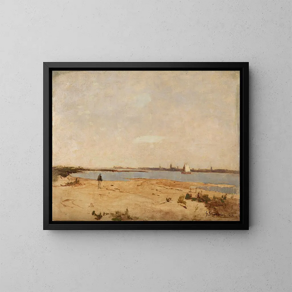 Vista di Gorkum - Gustav Schönleber — quadro incorniciato alla parete