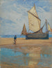 Vele a bassa marea sulla spiaggia - Gustav Schönleber — vista dell’opera