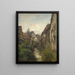 Una parte della vecchia città di Esslingen al livello delle fosse della città con le due torri della chiesa della città sullo sfondo - Gustav Schönleber — quadro incorniciato alla parete