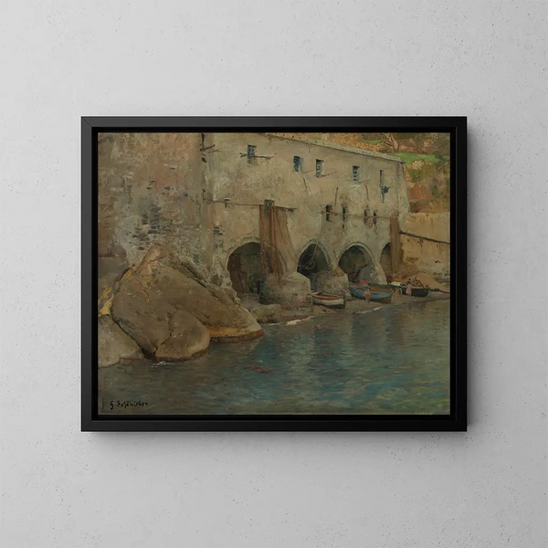 San Fruttuoso - Gustav Schönleber — quadro incorniciato alla parete