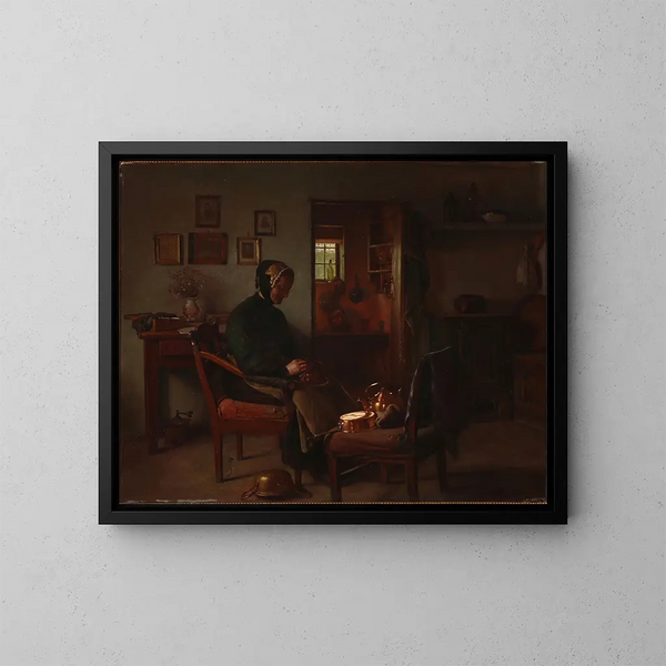 Le galline di Kobbertjet - Gustav Vermehren — quadro incorniciato alla parete