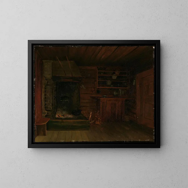 Cucina con camino - Gustav Wentzel — quadro incorniciato alla parete