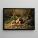 Pesche e cesta di uva in un sottobosco - Gustave-Émile Couder — quadro incorniciato alla parete