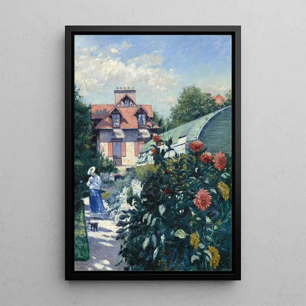 Dahlias dans le jardin à Petit-Gennevilliers - Gustave Caillebotte — quadro incorniciato alla parete