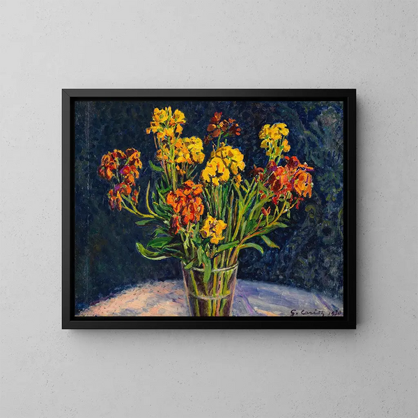 Bouquet de giroflées - Gustave Cariot — quadro incorniciato alla parete