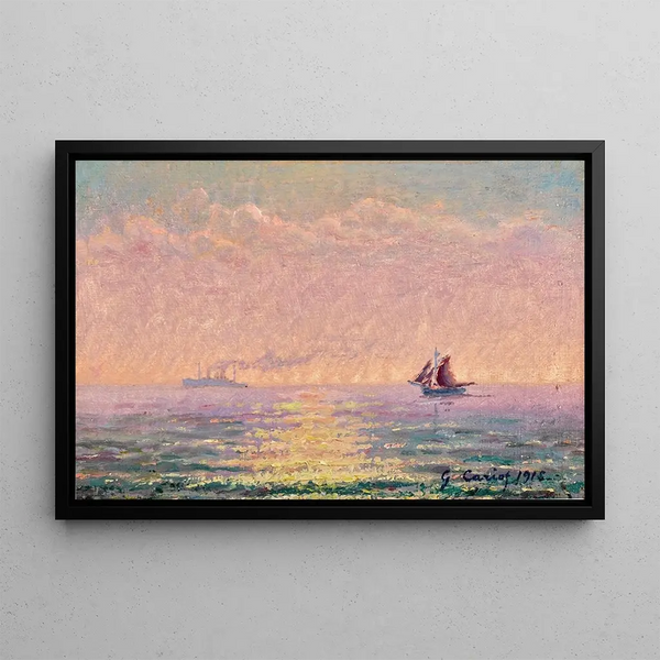 Studio sul mare, Saint-Malo contro luce - Gustave Cariot — quadro incorniciato alla parete