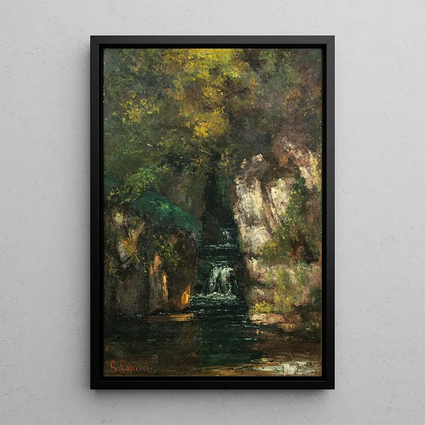 Una cascata vicino a Ornans - Gustave Courbet — quadro incorniciato alla parete