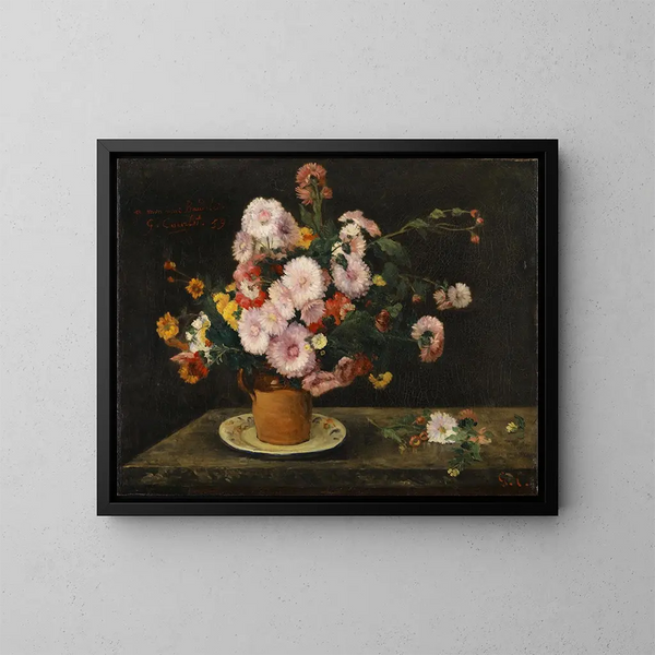 Bouquet di asteri - Gustave Courbet — quadro incorniciato alla parete