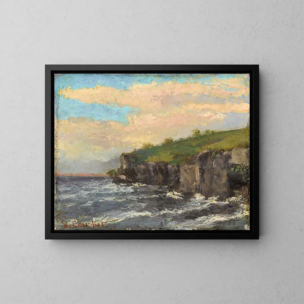 Falesie sul bordo dell'acqua - Gustave Courbet — quadro incorniciato alla parete
