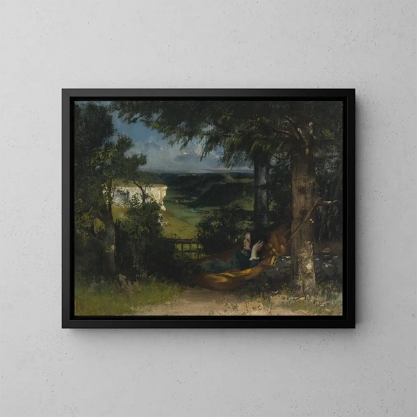 Donna in amaca - Gustave Courbet — quadro incorniciato alla parete