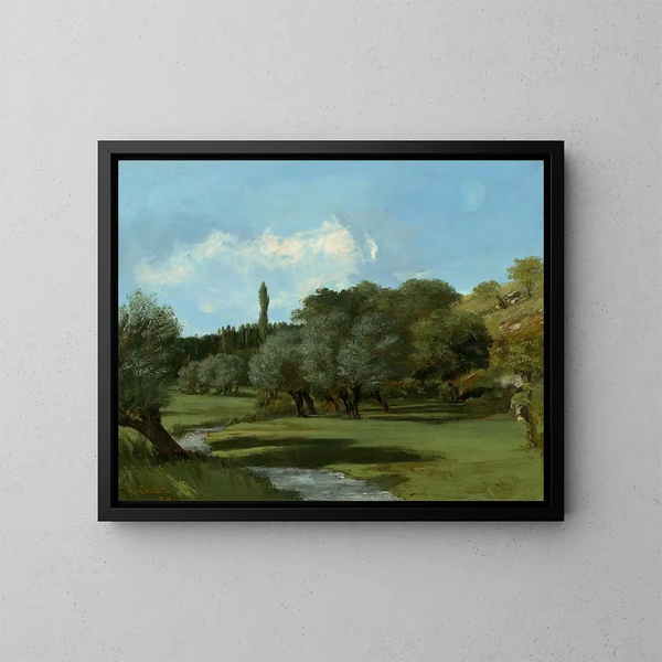 La Bretonnerie nel dipartimento dell'Indre - Gustave Courbet — quadro incorniciato alla parete