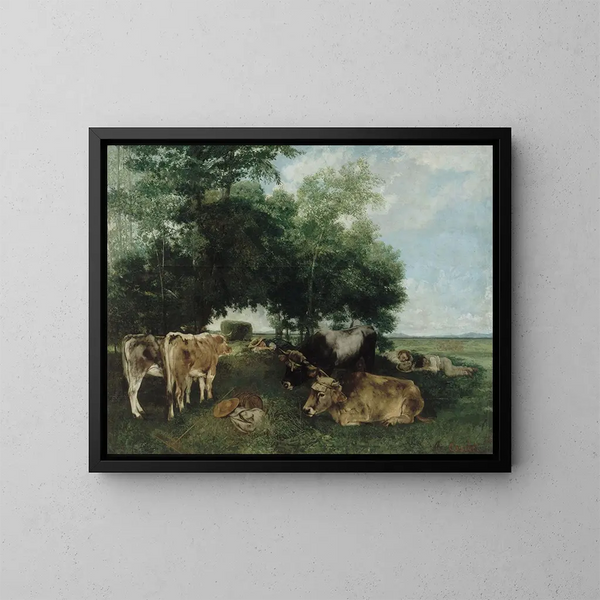 La Sieste pendant la saison des foins - Gustave Courbet — quadro incorniciato alla parete