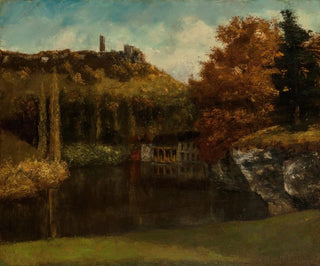 Gustave Courbet - Le Lavoir Vue et ruines du Chteau de SceyenVarais.webp