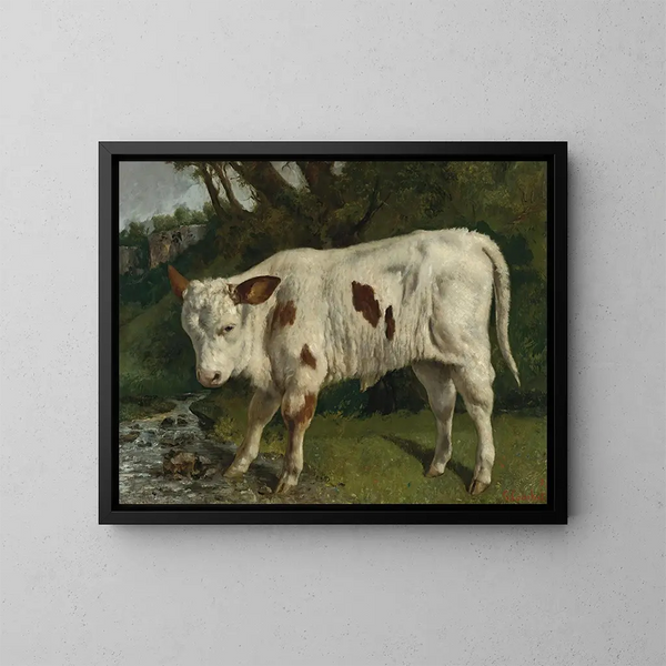 Il vitello bianco - Gustave Courbet — quadro incorniciato alla parete
