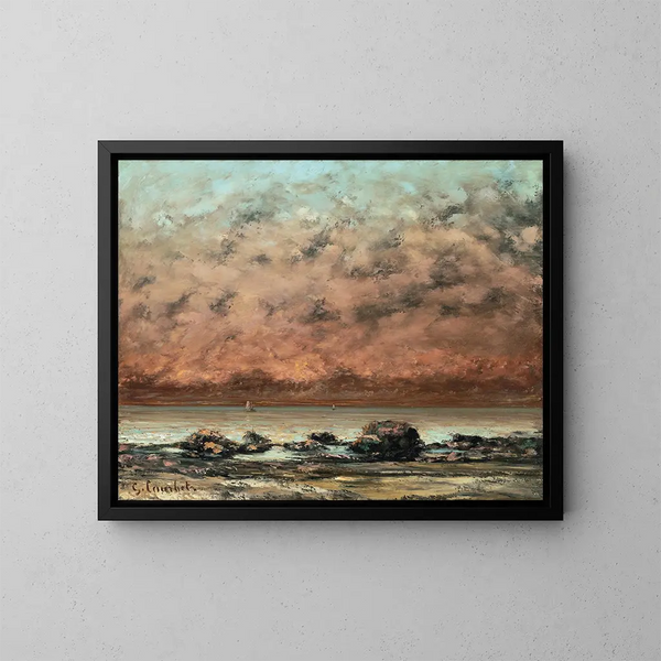 I scogli neri a Trouville - Gustave Courbet — quadro incorniciato alla parete