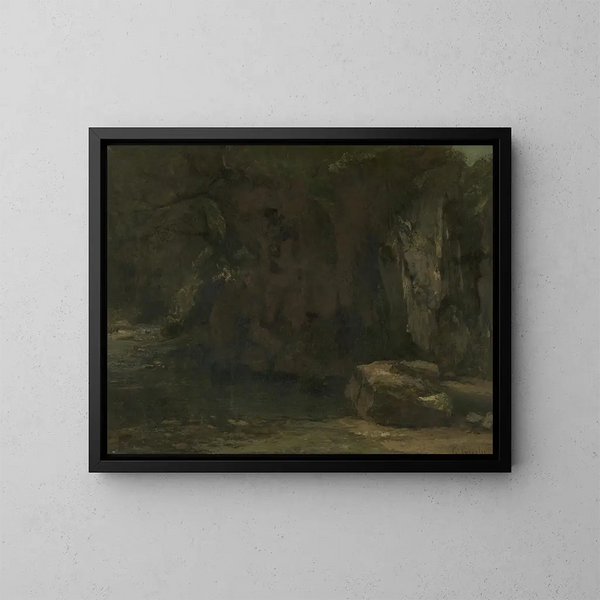 Le scogliere della Loue - Gustave Courbet — quadro incorniciato alla parete
