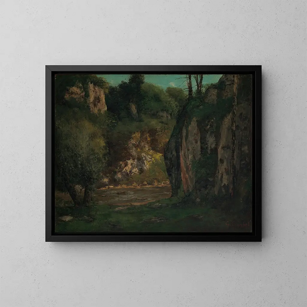 Il ruscello nascosto - Gustave Courbet — quadro incorniciato alla parete