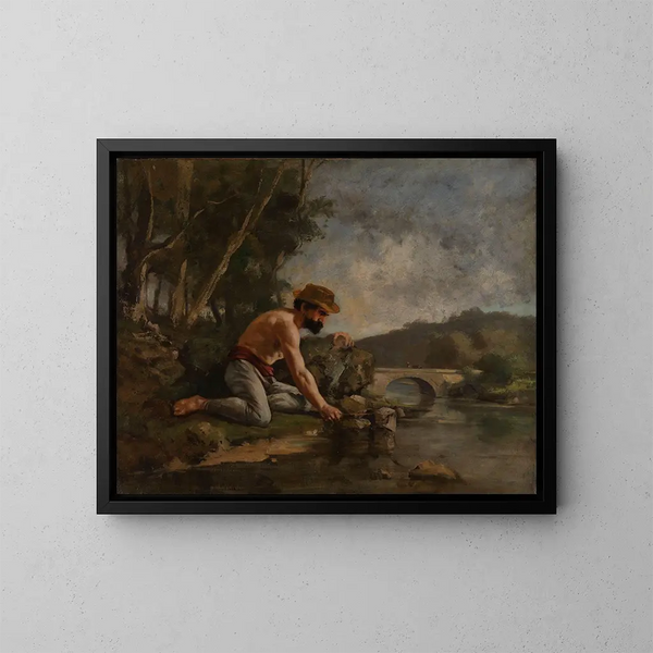Il pescatore - Gustave Courbet — quadro incorniciato alla parete