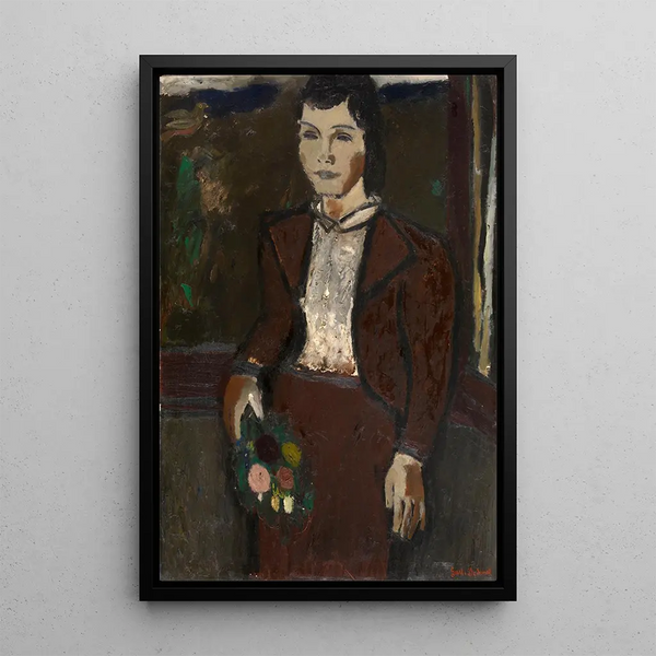 Fille avec un bouquet - Gustave De Smet — quadro incorniciato alla parete
