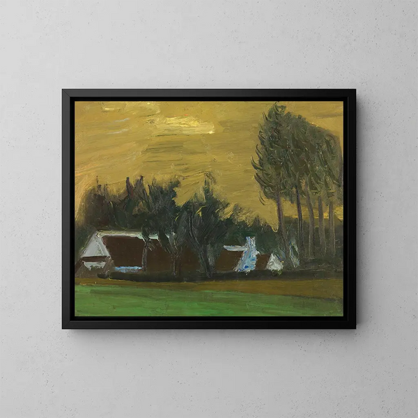 Paesaggio con pioppi neri italiani - Gustave De Smet — quadro incorniciato alla parete
