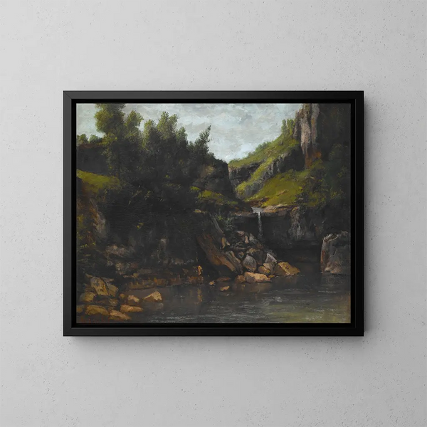 Cascata in un paesaggio roccioso - Gustave Doré — quadro incorniciato alla parete