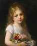 Una giovane ragazza con un mazzo di fiori - Gustave Doyen — vista dell’opera