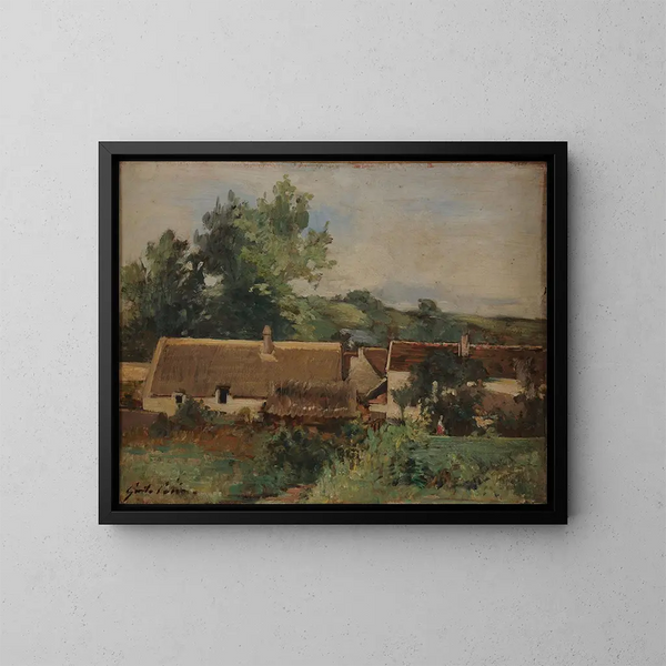 Un villaggio - Gustave Henri Colin — quadro incorniciato alla parete