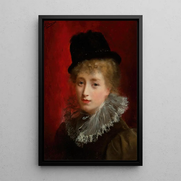 Una bellezza alla moda - Gustave Jean Jacquet — quadro incorniciato alla parete