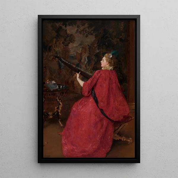 La musicienne - Gustave Jean Jacquet — quadro incorniciato alla parete