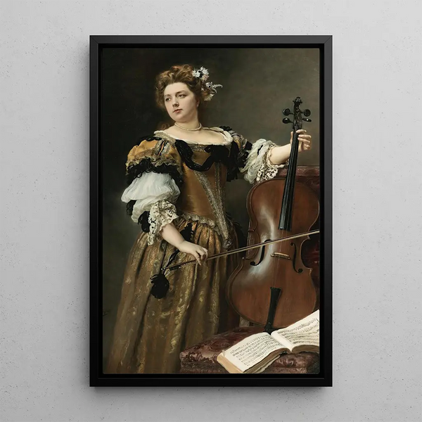 Le violoncelliste - Gustave Jean Jacquet — quadro incorniciato alla parete