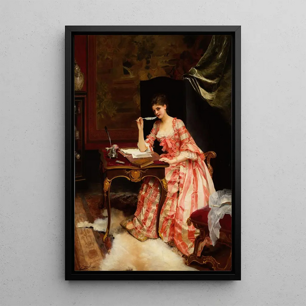 La lettre d'amore - Gustave Jean Jacquet — quadro incorniciato alla parete