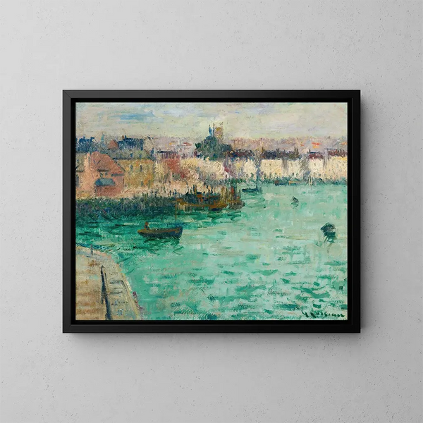 Avant-port di Dieppe - Gustave Loiseau — quadro incorniciato alla parete