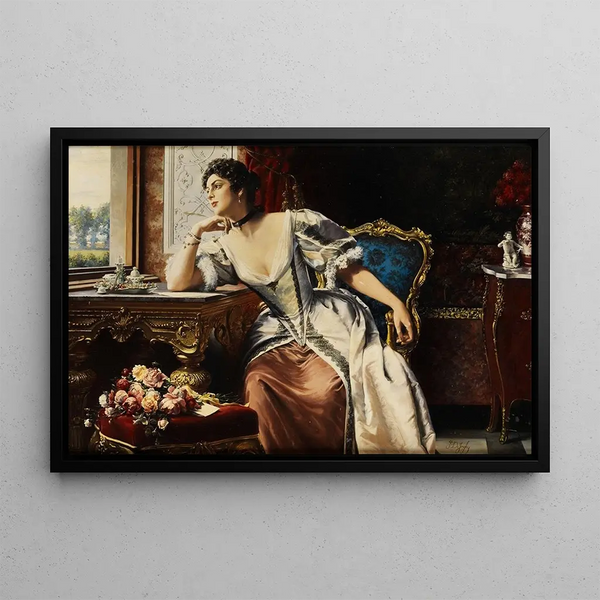 Gustave Lonard de Jonghe - Thoughts while Writing the Letter.webp