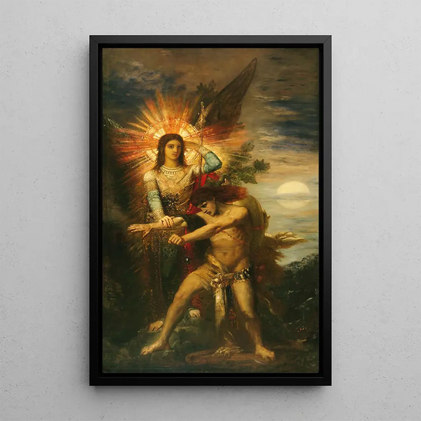 Jacob et l'ange - Gustave Moreau — quadro incorniciato alla parete