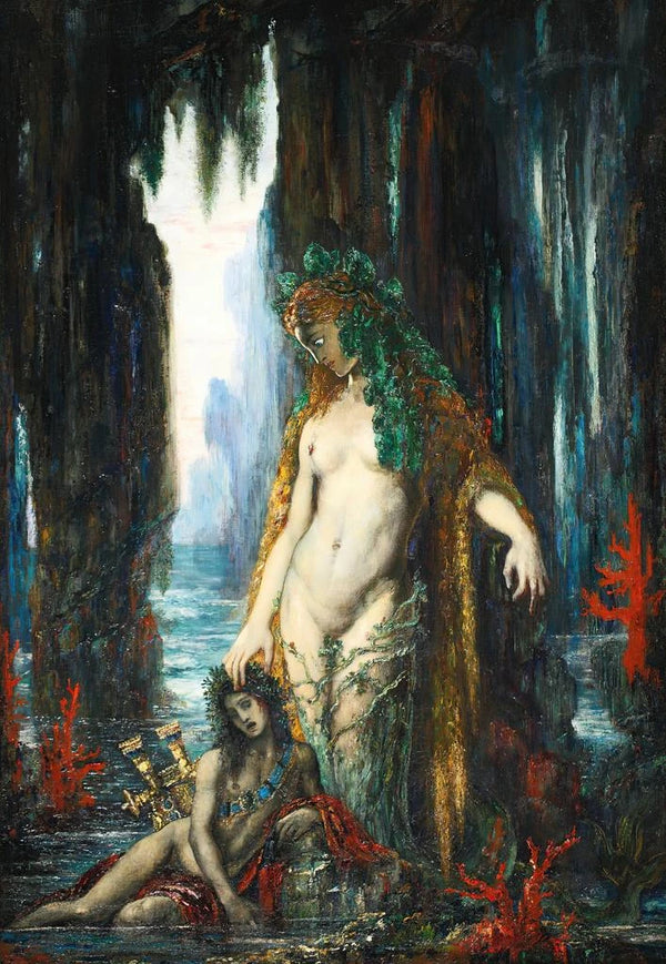 Le Poète et la Sirène 1893 - Gustave Moreau — quadro incorniciato alla parete