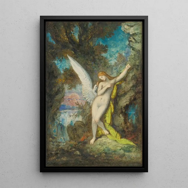Léda e il Cigno - Gustave Moreau — quadro incorniciato alla parete