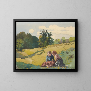 Bambini in un prato - Gustav Mahler — quadro incorniciato alla parete