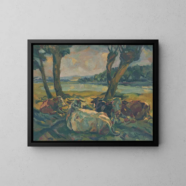 Vacche a riposo - Gustav Mahler — quadro incorniciato alla parete