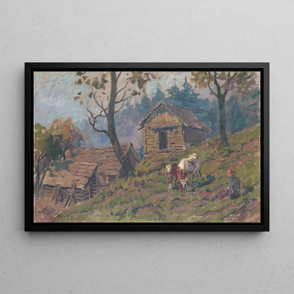 vicino alla fattoria di pecore - Gustav Mahler — quadro incorniciato alla parete
