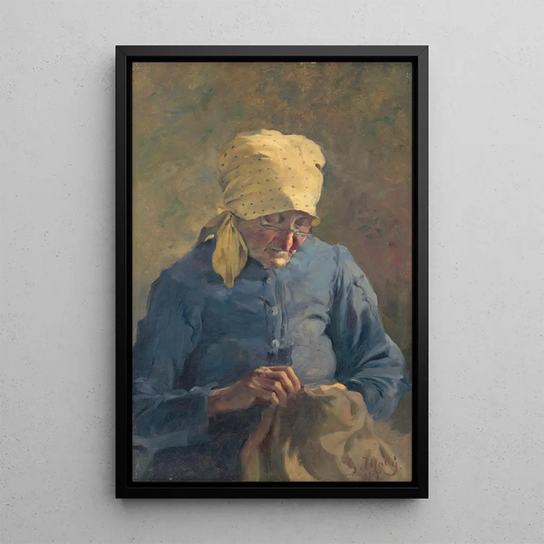 Vieille femme cousant - Gustav Mahler — quadro incorniciato alla parete