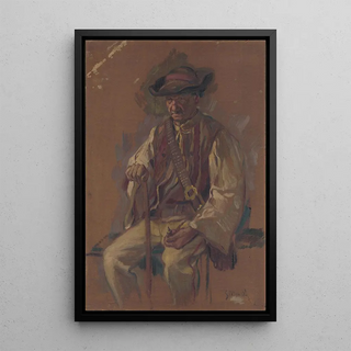 Gustv Mall - Portrait of a Standing Man in a Folk Costume.webp