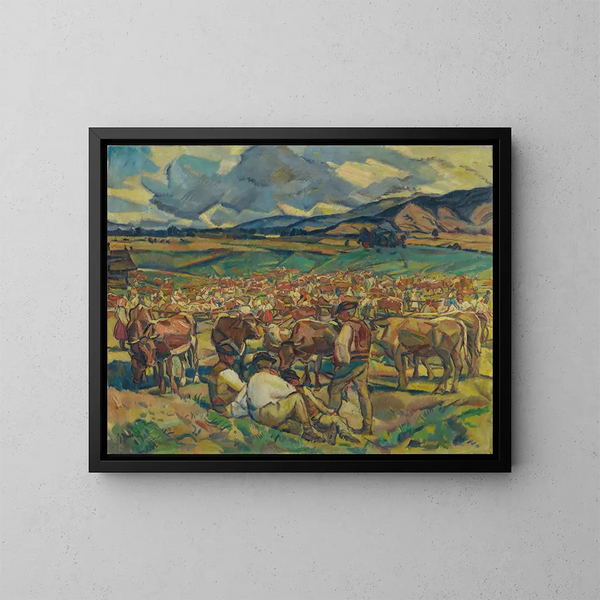 Il mercato del bestiame a Hepa - Gustav Mahler — quadro incorniciato alla parete