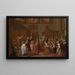 di Luigi XIV a Notre-Dame di Parigi il 30 gennaio 1687 durante un servizio di ringraziamento dopo la sua guarigione da una grave malattia - Guy Louis Vernansal l'Ancien — quadro incorniciato alla parete
