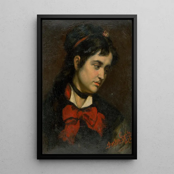 Gyula Stetka - Head of a Girl with Red Scarf.webp