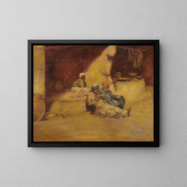 Scène di strada orientale - Gyula Tornai — quadro incorniciato alla parete