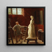 HW Bissen che contempla la sua statua di Johanne Louise Heiberg - Edvard Bentzen — quadro incorniciato alla parete