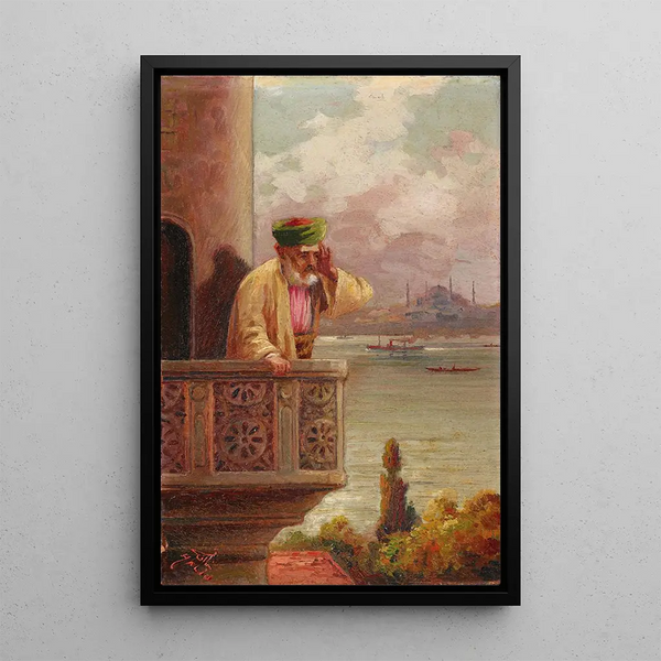 Prière à Cihangir avec Sainte-Sophie au loin - Halid Naci — quadro incorniciato alla parete