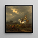 Fermata della caccia al falco - Nicolaes Berchem — quadro incorniciato alla parete
