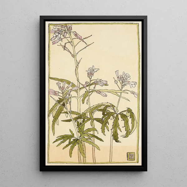 Fleurs roses avec feuilles vertes épineuses - Hannah Borger Overbeck — quadro incorniciato alla parete