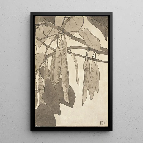 Bourgeon rouge sur fond gris - Hannah Borger Overbeck — quadro incorniciato alla parete